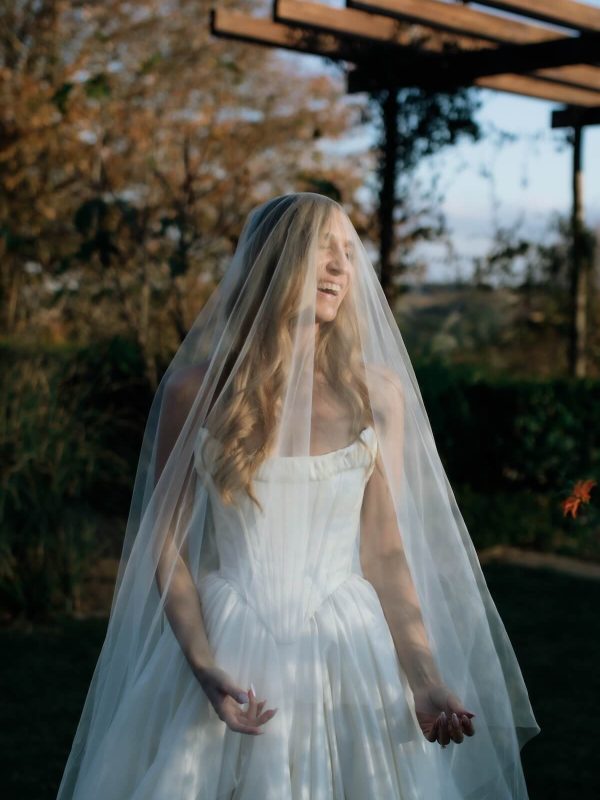 A bride wearing The Classics veil
