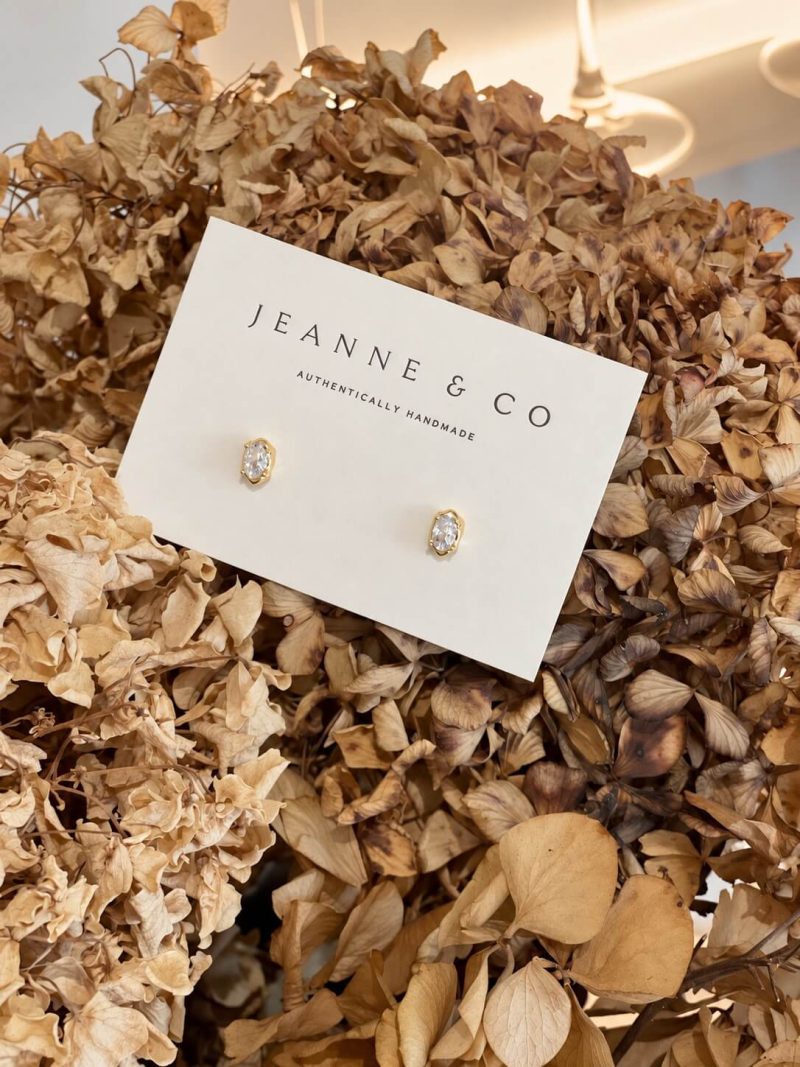 The Sidonie Earrings 3 Sidonie Earrings detail showing the delicate connection between the stud and the removable drop