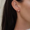 The Sidonie Earrings, a two-in-one bridal earring worn as studs or as drop earrings