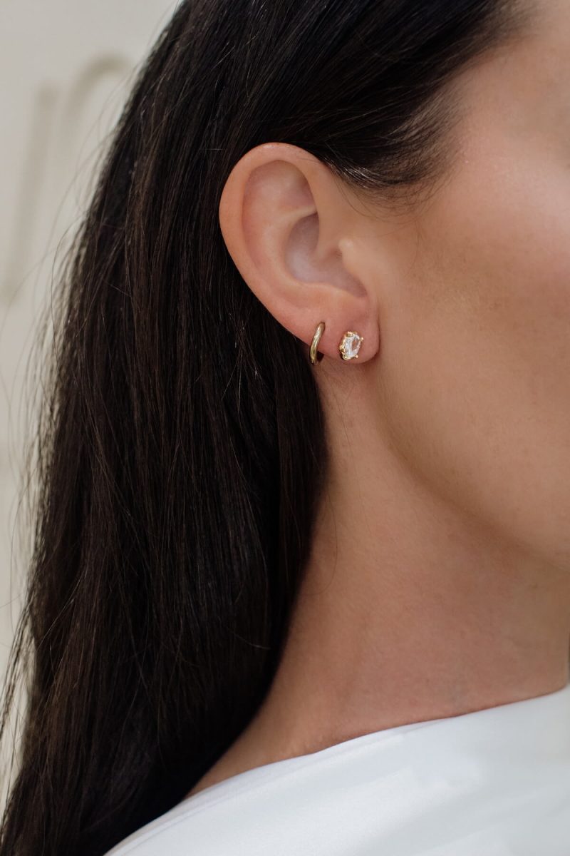 The Sidonie Earrings 5 The Sidonie Earrings, a two-in-one bridal earring worn as studs or as drop earrings